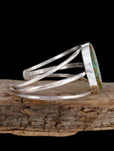 Native American Kingman Turquoise Sterling Silver Cuff Bracelet - PuebloDirect.com