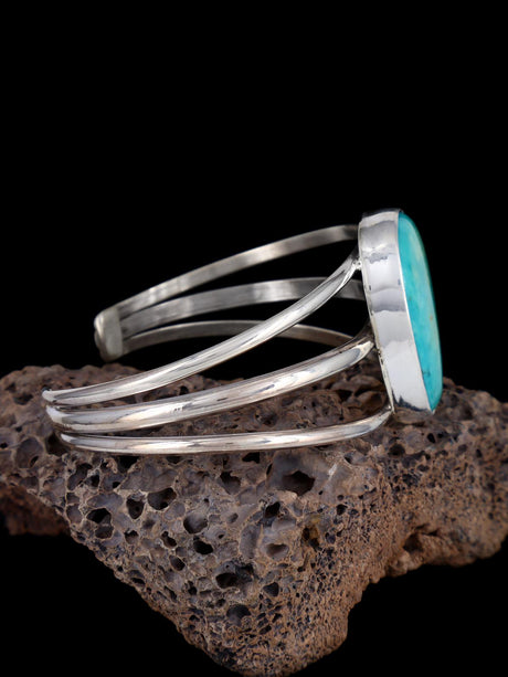 Native American Turquoise Sterling Silver Cuff Bracelet - PuebloDirect.com