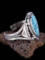 Native American Kingman Turquoise Sterling Silver Cuff Bracelet - PuebloDirect.com