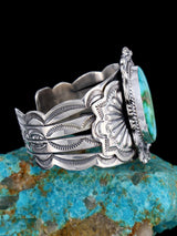 Native American Sonoran Turquoise Sterling Silver Cuff Bracelet - PuebloDirect.com