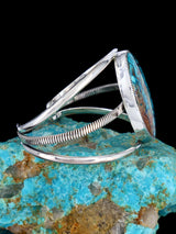 Native American Chrysocolla Sterling Silver Cuff Bracelet - PuebloDirect.com