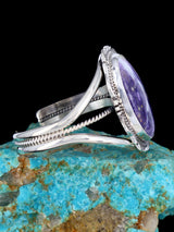 Native American Morado Opal Sterling Silver Cuff Bracelet - PuebloDirect.com