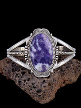 Bracelet manchette amérindien #8 turquoise en argent sterling