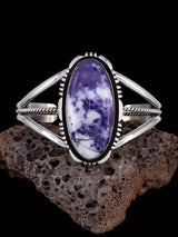 Native American Morado Opal Sterling Silver Cuff Bracelet - PuebloDirect.com