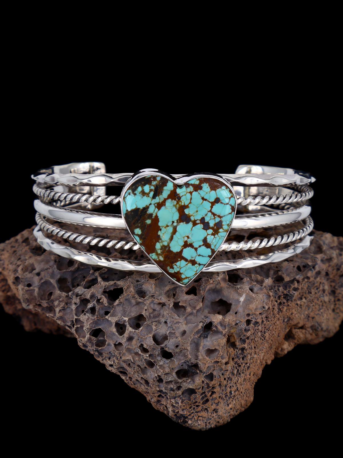 Native American Jewelry #8 Turquoise Heart Cuff Bracelet