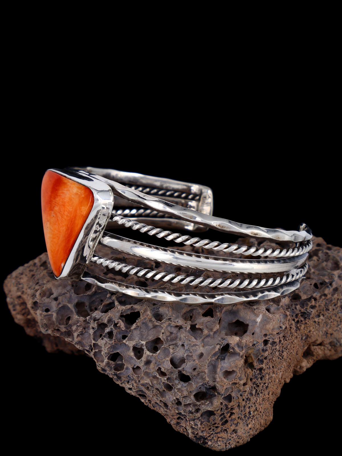 Native American Jewelry Natural Spiny Oyster Cuff Bracelet - PuebloDirect.com