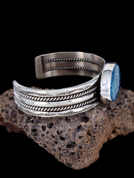 Native American Jewelry Azurite Cuff Bracelet