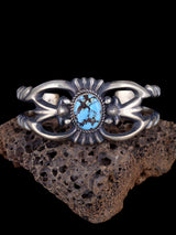 Navajo Golden Hill Turquoise Sterling Silver Cuff Bracelet