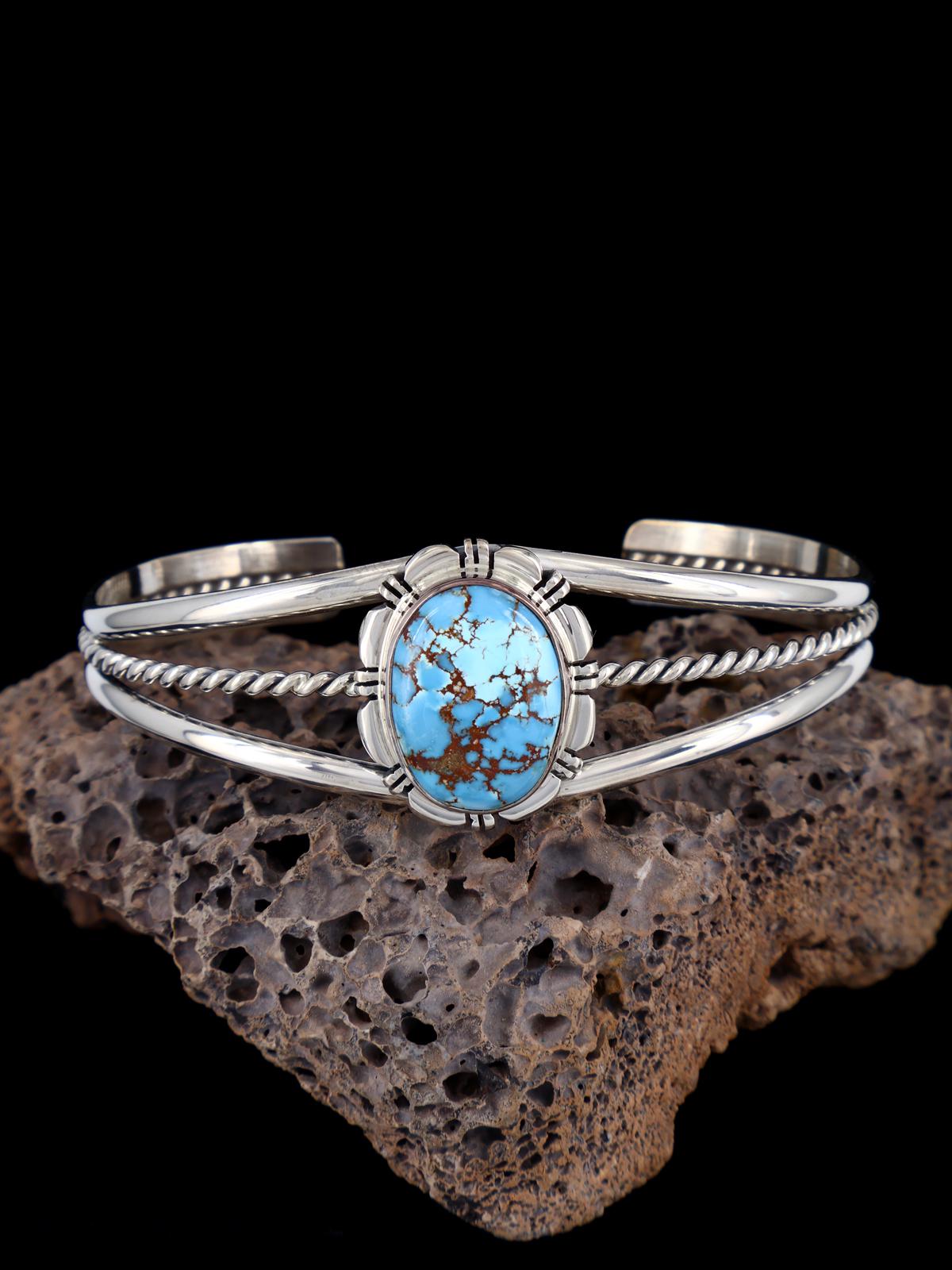 Pulsera de puño turquesa Kingman de joyería nativa americana