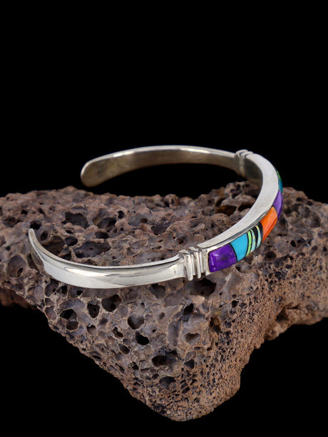 Native American Spiny Oyster and Turquoise Inlay Bracelet