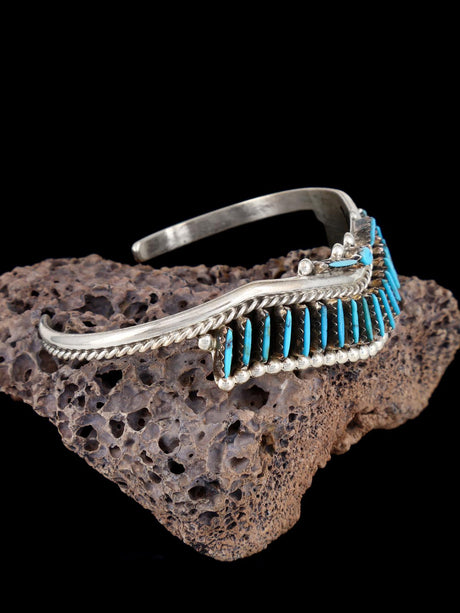 Sterling Silver Turquoise Zuni Needlepoint Bracelet