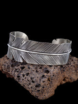 Bracelet manchette plume en argent sterling Navajo