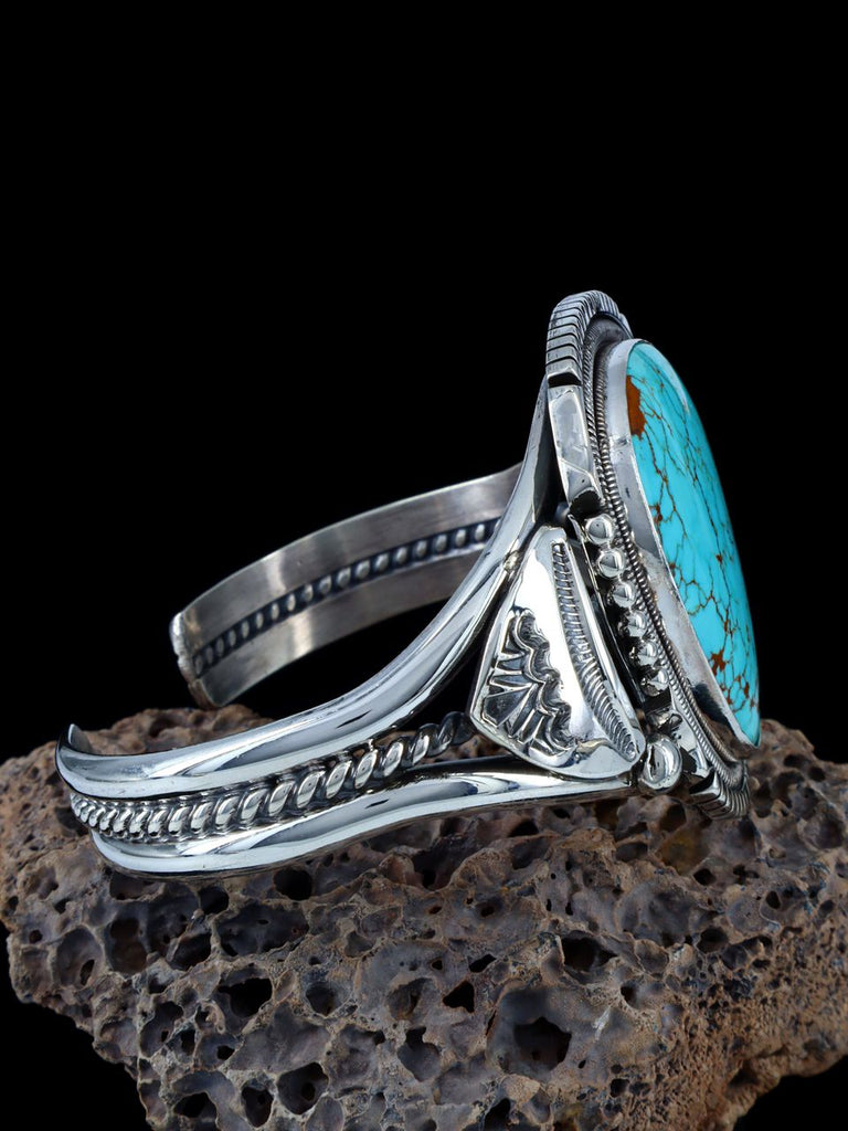 Native American #8 Turquoise Sterling Silver Cuff Bracelet - PuebloDirect.com