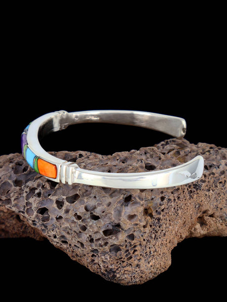 Native American Spiny Oyster and Turquoise Inlay Bracelet - PuebloDirect.com