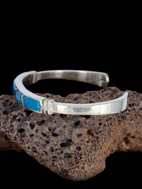 Native American Turquoise and Opalite Inlay Bracelet - PuebloDirect.com
