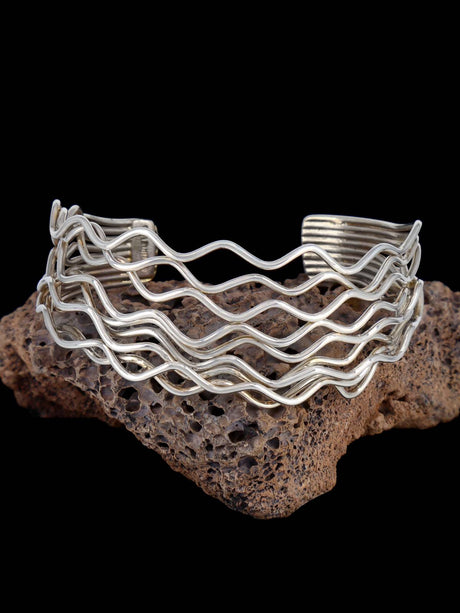 Native American Sterling Silver Wire Cuff Bracelet - PuebloDirect.com