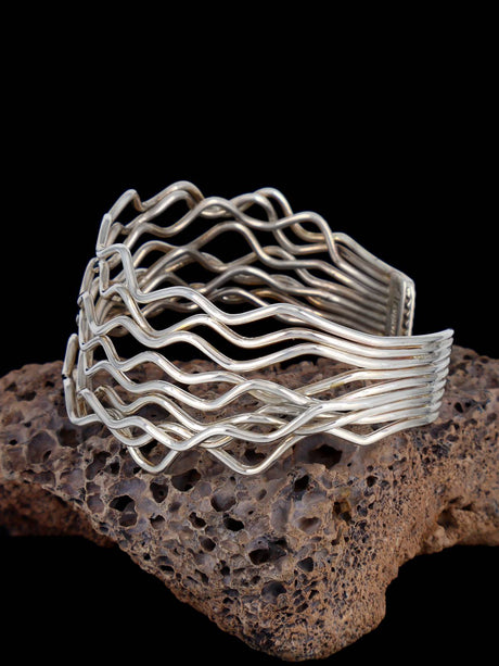 Native American Sterling Silver Wire Cuff Bracelet - PuebloDirect.com