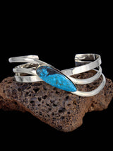 Native American Sterling Silver Turquoise Cuff Bracelet - PuebloDirect.com
