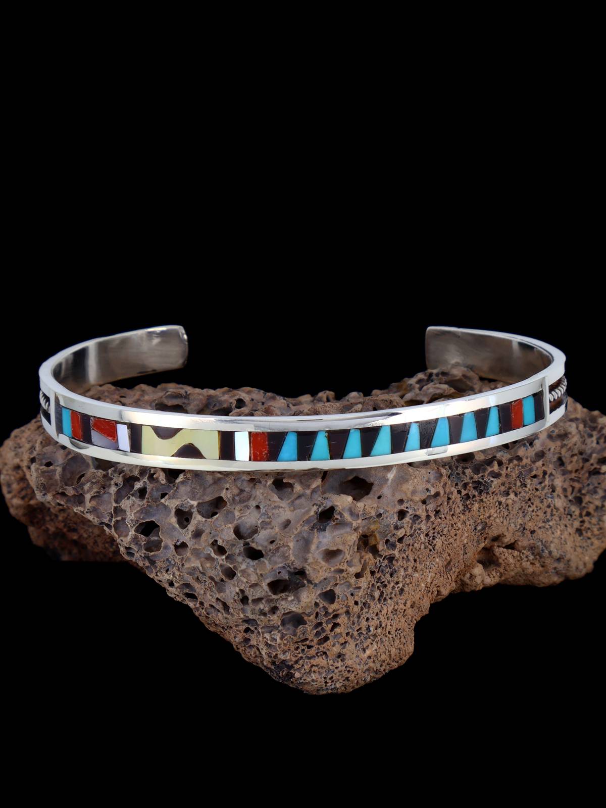 Native American Zuni Inlay Bracelet - PuebloDirect.com