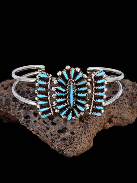 Native American Zuni Turquoise Needlepoint Bracelet - PuebloDirect.com