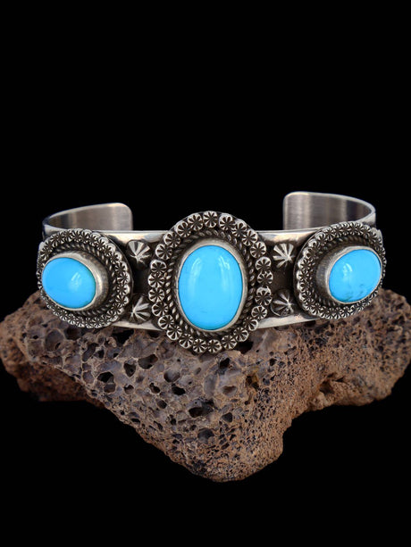 Native American Jewelry Sleeping Beauty Turquoise Cuff Bracelet - PuebloDirect.com