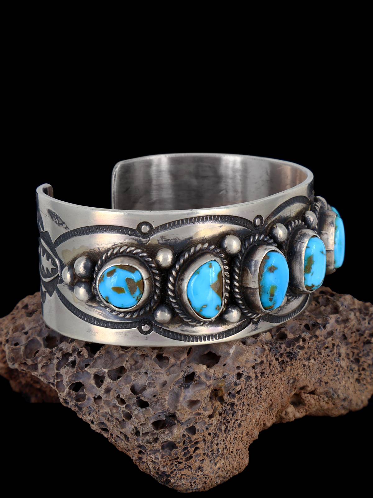 Native American Jewelry Royston Turquoise Cuff Bracelet - PuebloDirect.com