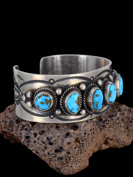 Native American Jewelry Royston Turquoise Cuff Bracelet - PuebloDirect.com