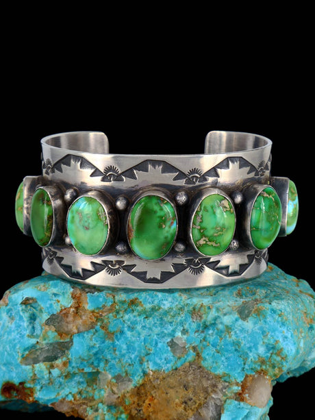 Native American Jewelry Sonoran Gold Turquoise Cuff Bracelet - PuebloDirect.com