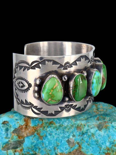 Native American Jewelry Sonoran Gold Turquoise Cuff Bracelet - PuebloDirect.com