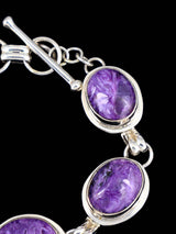 Native American Charoite Sterling Silver Link Bracelet