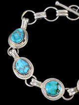 Native American Jewelry Sierra Nevada Turquoise Link Bracelet