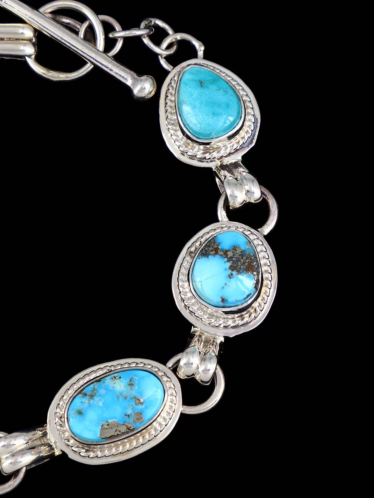 Native American Jewelry Sierra Nevada Turquoise Link Bracelet
