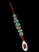 Native American Turquoise Leather Band Bracelet