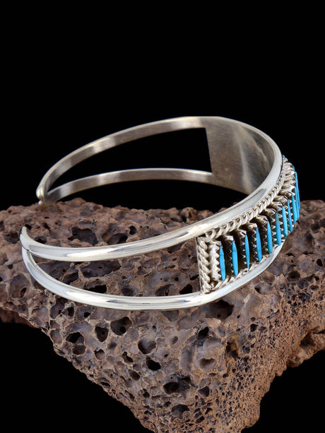 Sterling Silver Turquoise Zuni Needlepoint Bracelet