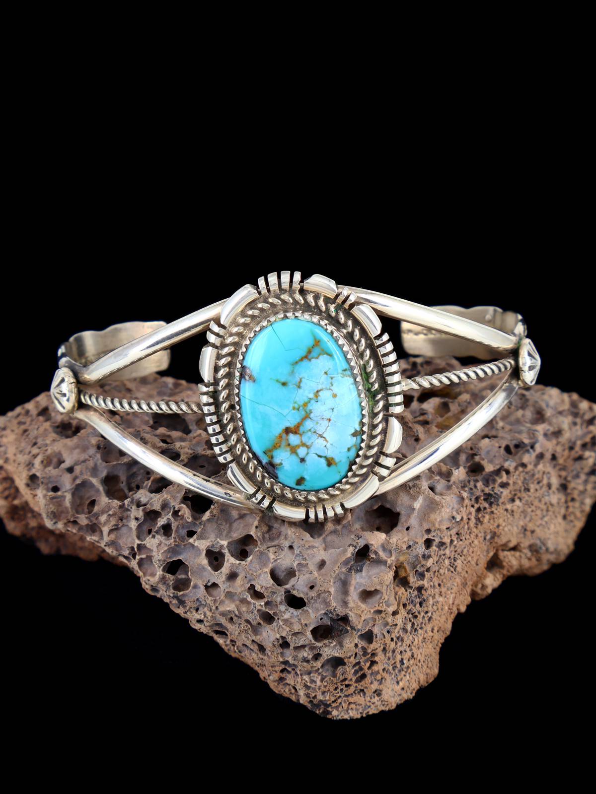 Native American Sterling Silver Turquoise Cuff Bracelet