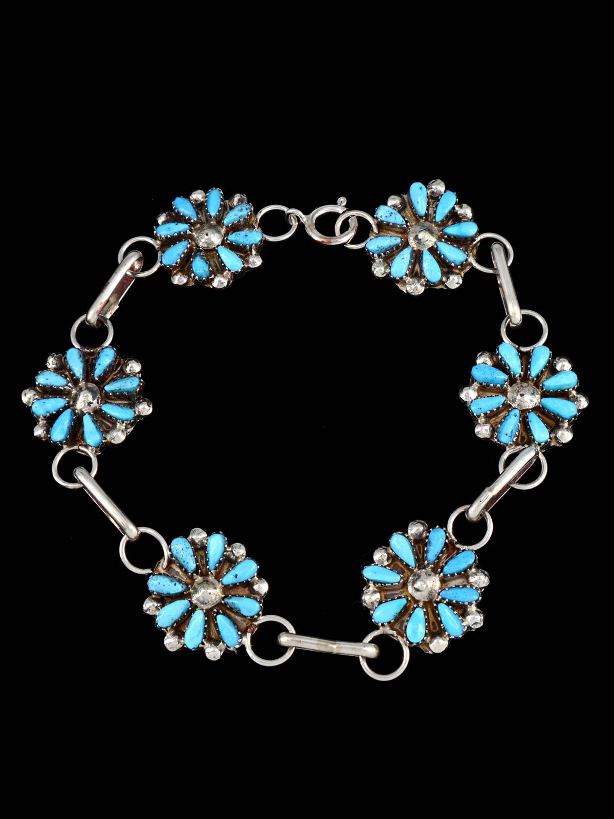Native American Zuni Turquoise Link Bracelet