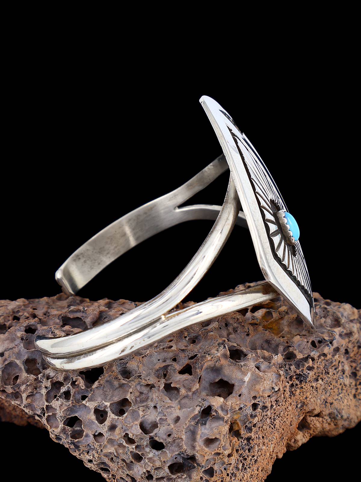 Native American Sterling Silver Turquoise Cuff Bracelet