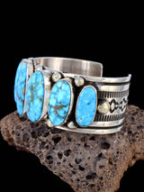 Native Sterling Jewelry Kingman Turquoise Cuff Bracelet