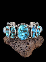 Native Sterling Jewelry Kingman Turquoise Cuff Bracelet