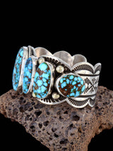 Native Sterling Jewelry Kingman Turquoise Cuff Bracelet