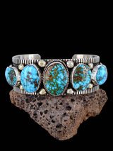 Native Sterling Jewelry Kingman Turquoise Cuff Bracelet