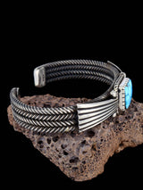 Navajo Jewelry Kingman Turquoise Sterling Silver Cuff Bracelet