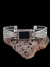 Navajo Jewelry Black Onyx Sterling Silver Cuff Bracelet