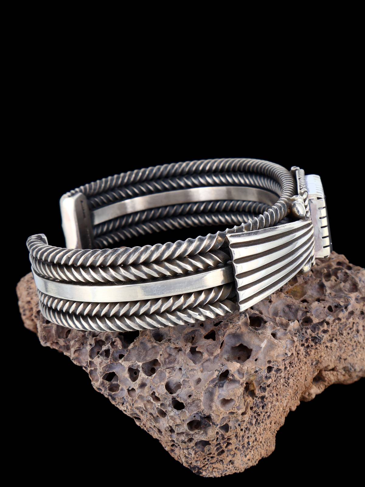 Navajo Jewelry Black Onyx Sterling Silver Cuff Bracelet