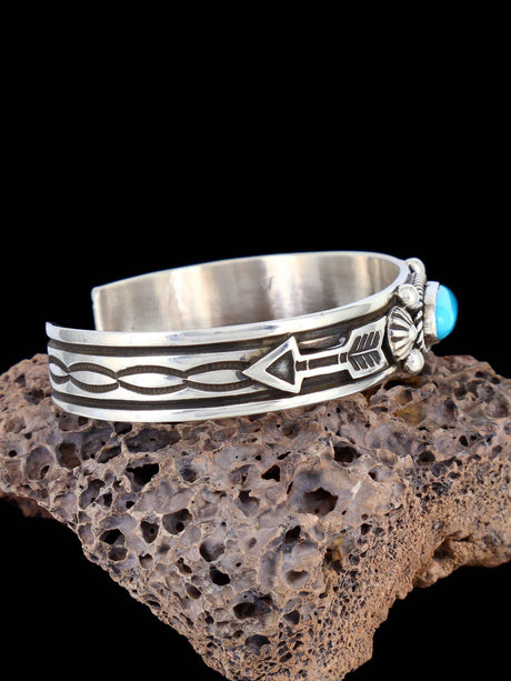 Pulsera de puño turquesa Natural Golden Hill de joyería nativa americana