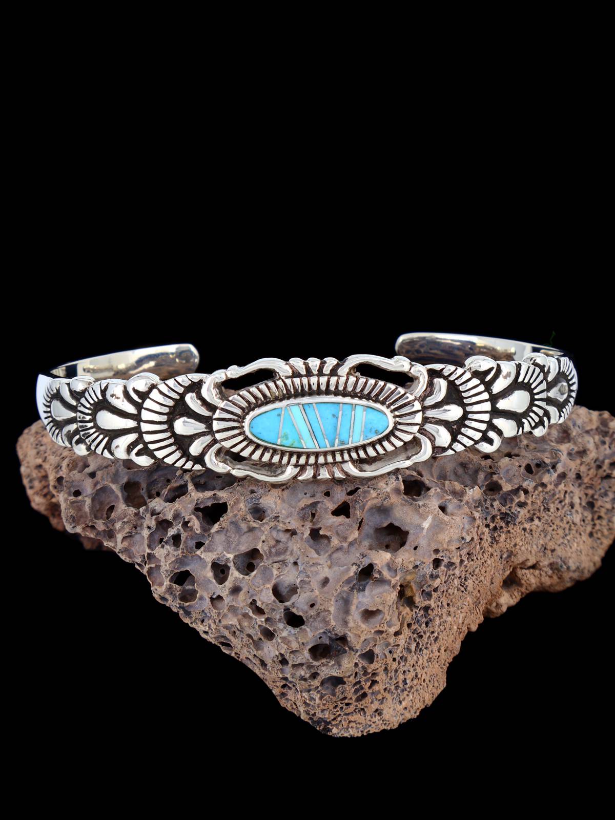 Native American Turquoise Mosaic Inlay Bracelet