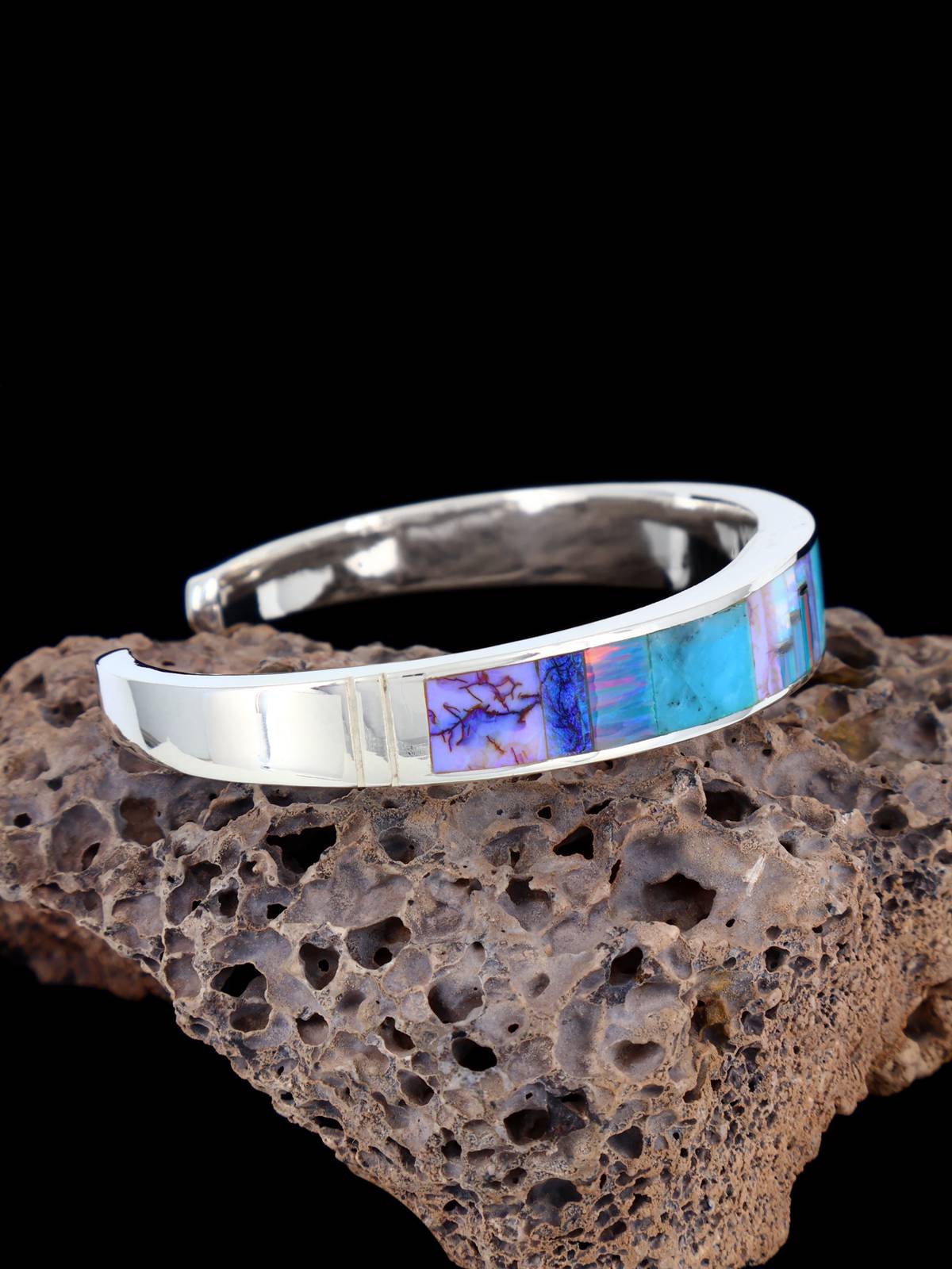 Native American Turquoise Mosaic Inlay Bracelet