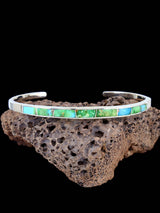 Bracelet amérindien #8 avec incrustation de pavés turquoise