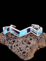 Native American Turquoise and Opalite Inlay Bracelet