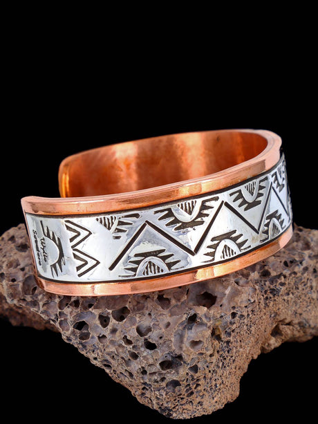 Navajo Sterling Silver and Copper Cuff Bracelet